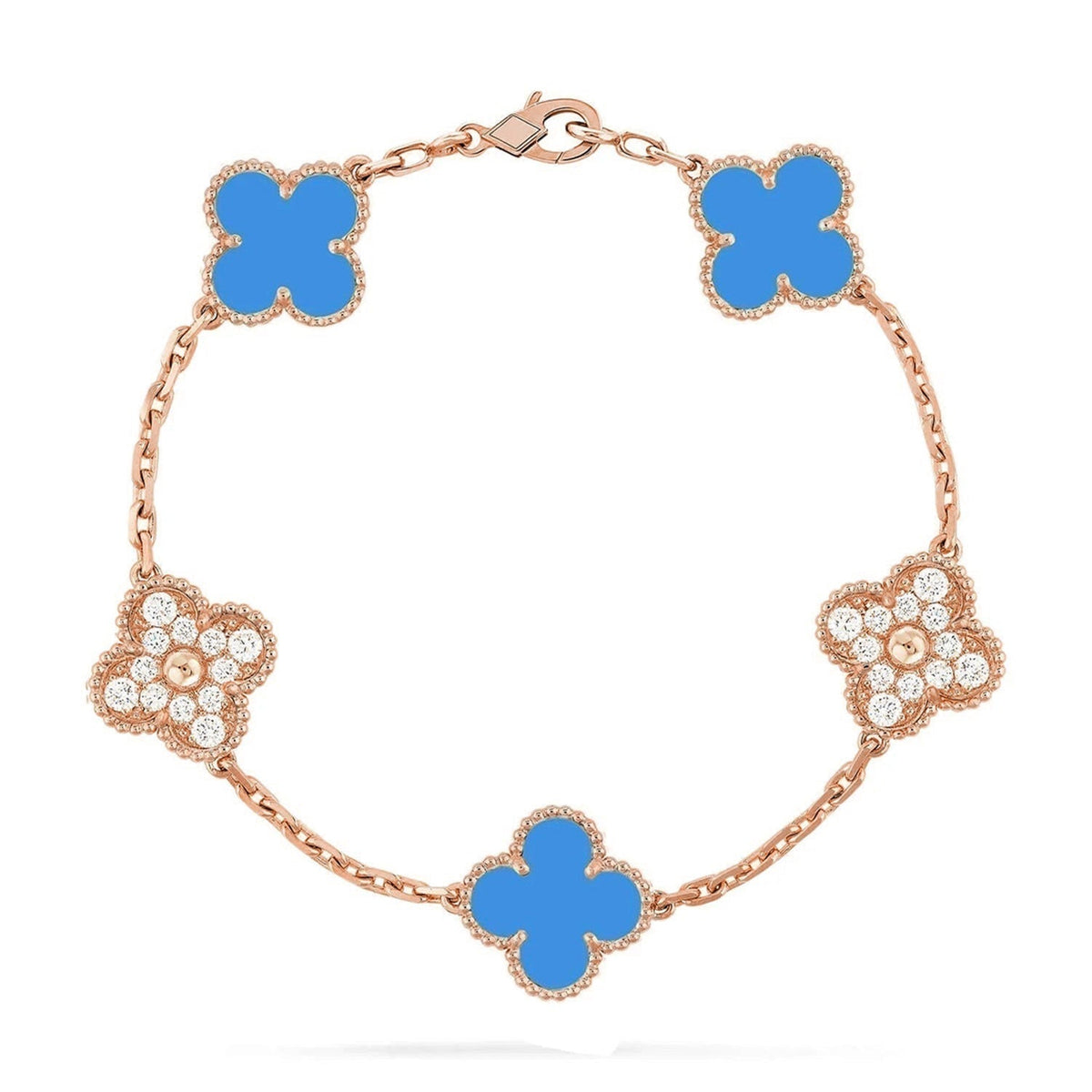 [⭐⭐JeweliWhal] CLOVER 5 MOTIF BLUE AGATE BRACELET COLLECTION