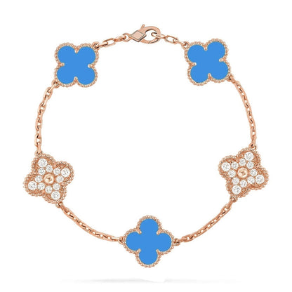 [⭐⭐JeweliWhal] CLOVER 5 MOTIF BLUE AGATE BRACELET COLLECTION