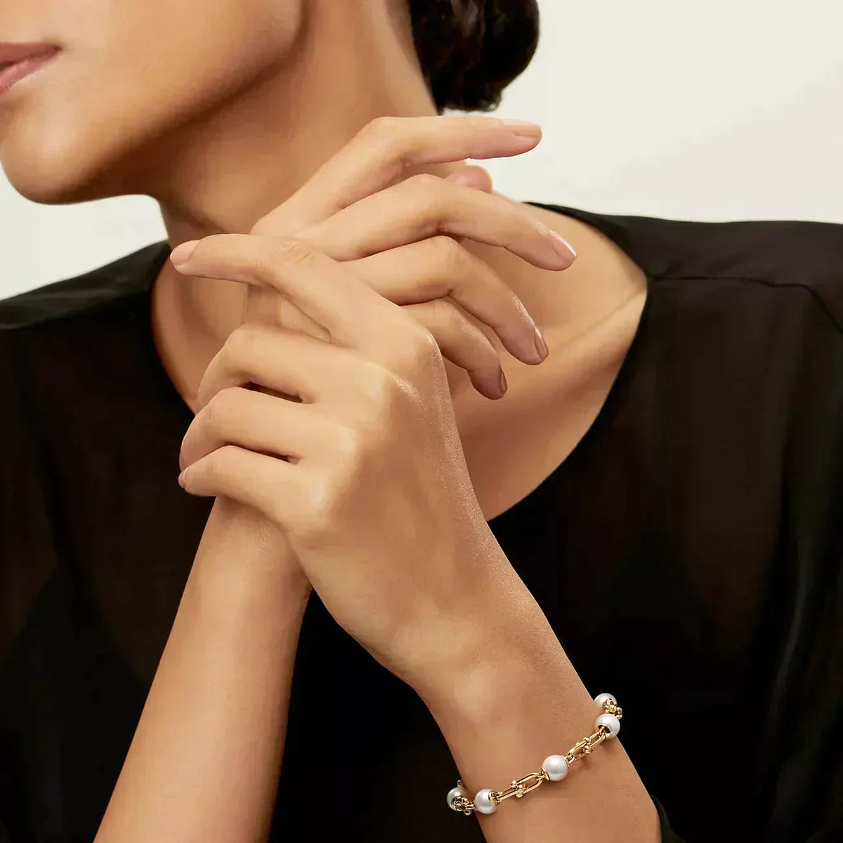 [JeweliWhal]LINK BRACELET GOLD WITH FRESHWATER PEARLS