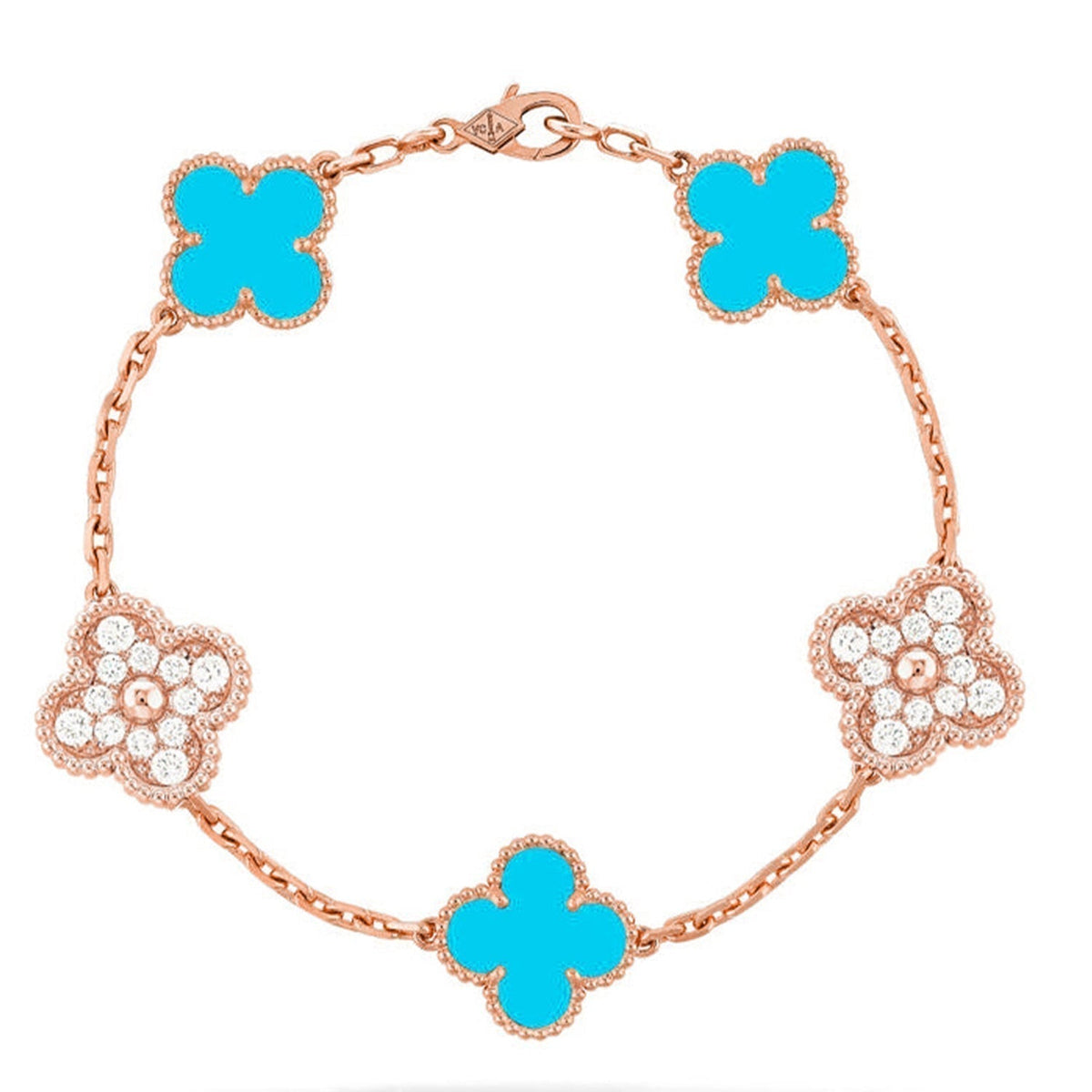 [⭐⭐JeweliWhal] KOLLEKTION CLOVER 5-MOTIV ARMBAND TÜRKIS