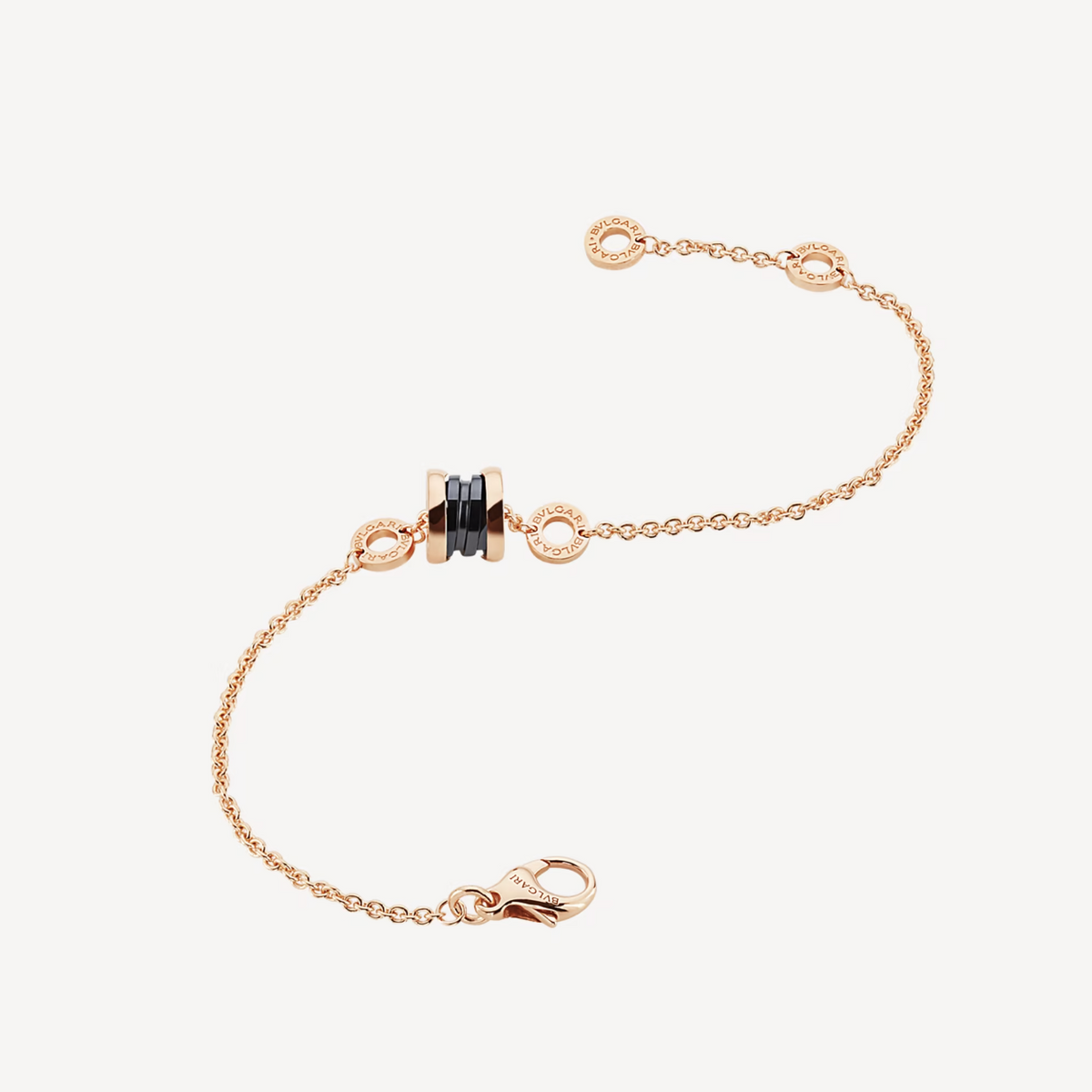 [⭐⭐JeweliWhal]ZERO 1 SOFT PINK GOLD AND BLACK CERAMIC BRACELET