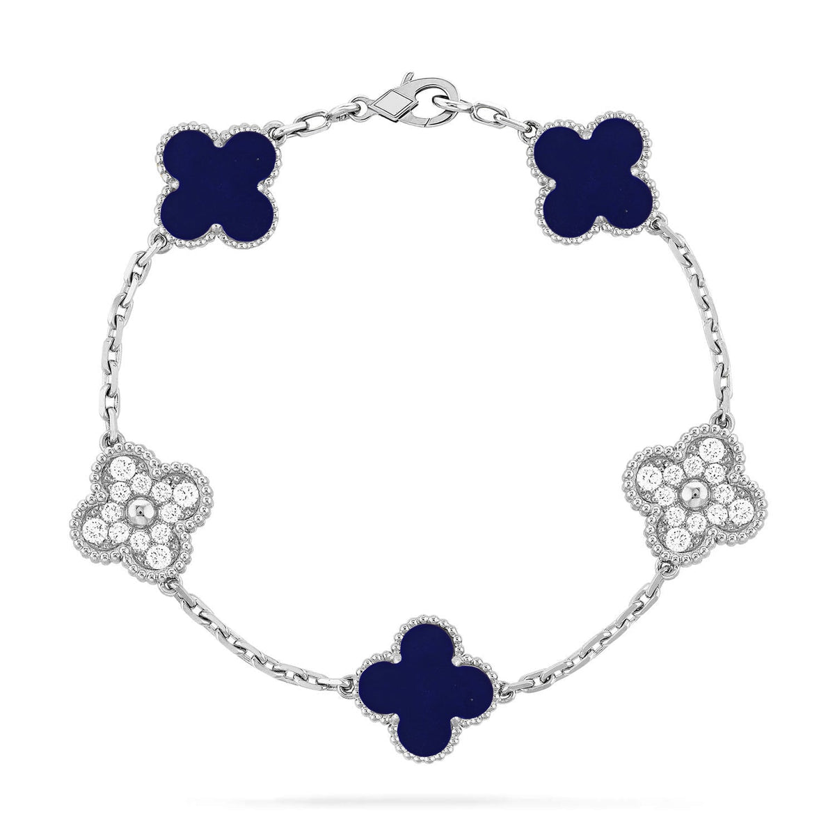 [⭐⭐JeweliWhal]KOLLEKTION CLOVER ARMBAND MIT 5 MOTIVEN AUS LAPISLAZULI