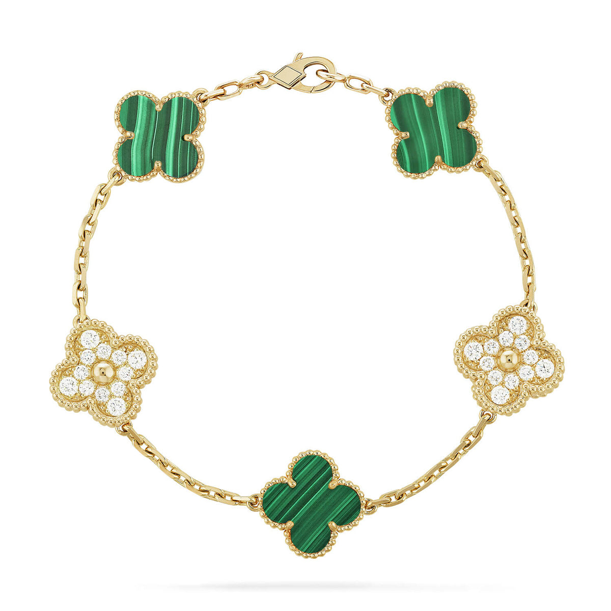 [⭐⭐JeweliWhal] KOLLEKTION CLOVER 5-MOTIV ARMBAND MALACHIT