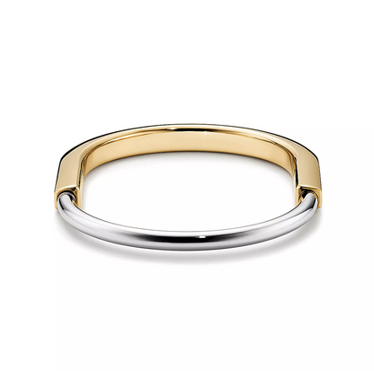 [JeweliWhal]LOCK BRACELET YELLOW AND WHITE GOLD