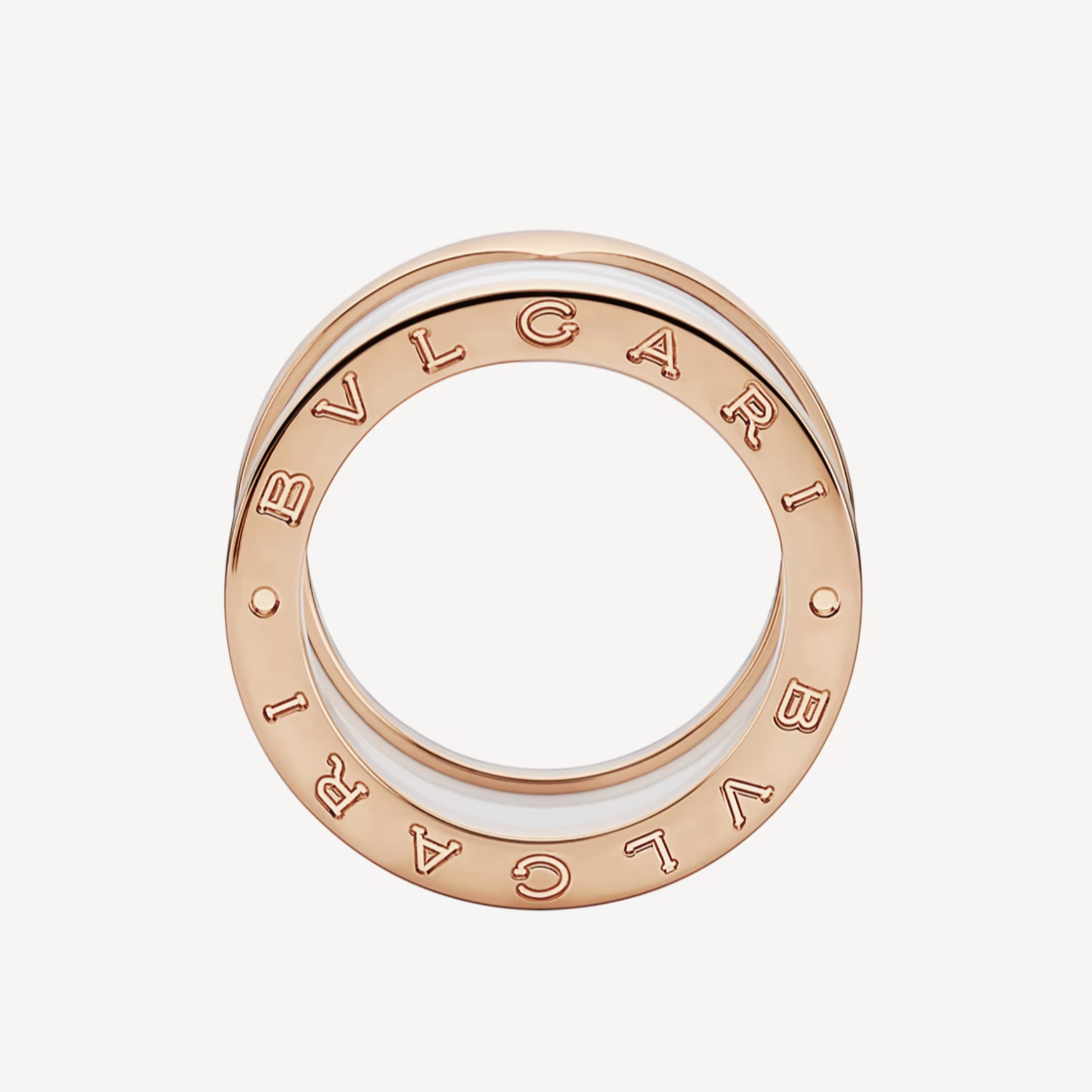 [⭐⭐JeweliWhal]ZERO 1 RING MIT VIER BÄNDERN UND WEISSER KERAMIKSPIRALE IN ROSÉGOLD