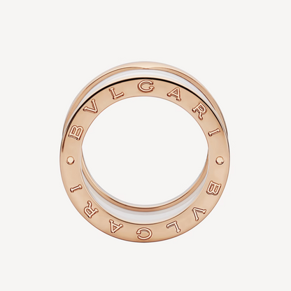 [⭐⭐JeweliWhal]ZERO 1 RING MIT VIER BÄNDERN UND WEISSER KERAMIKSPIRALE IN ROSÉGOLD