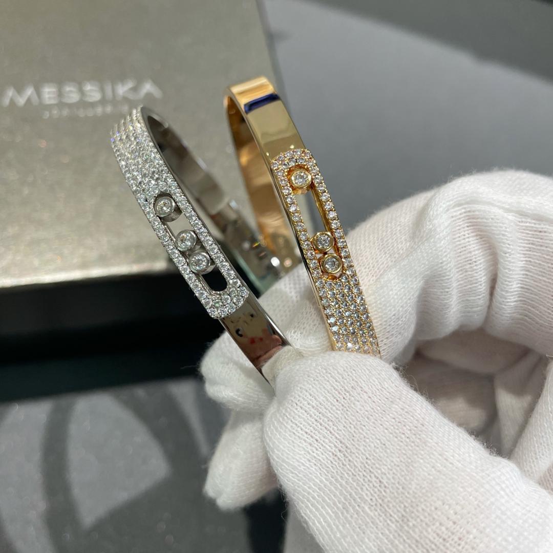 [⭐⭐JeweliWhal]Move Noa Rose Gold Pavé Diamond Bangle Bracelet