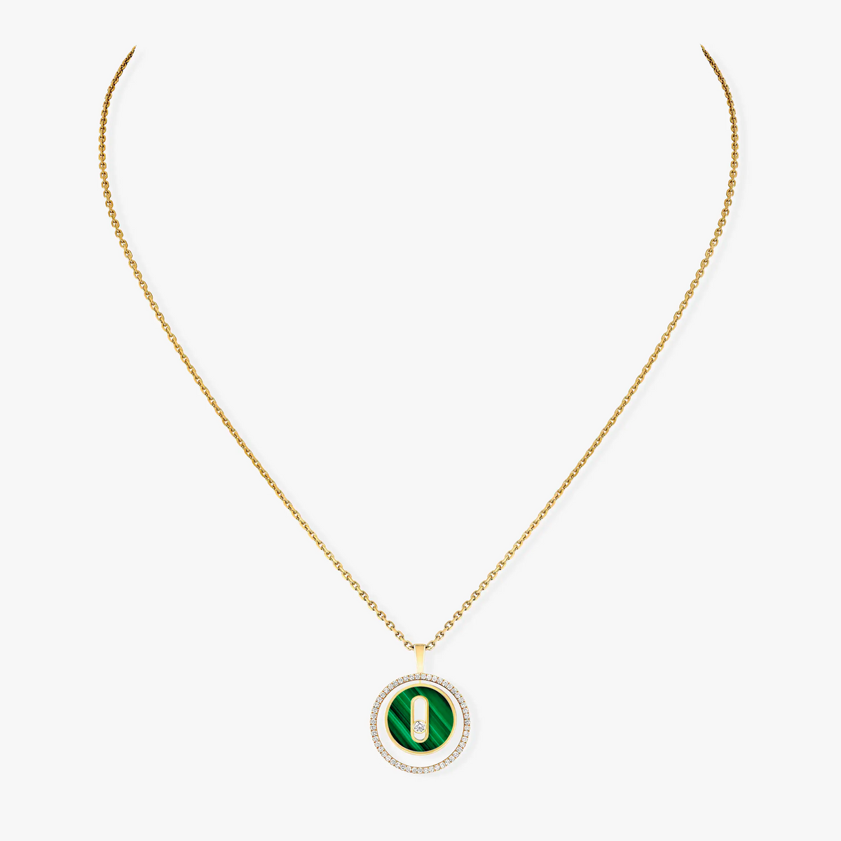 [⭐⭐JeweliWhal]Demo MOVE 1 DIAMOND MALACHITE GOLD DIAMOND NECKLACE