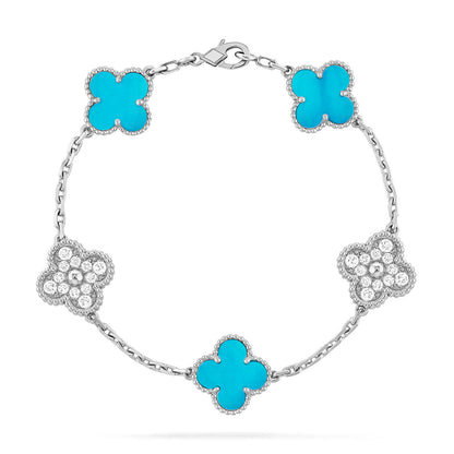 [⭐⭐JeweliWhal] KOLLEKTION CLOVER 5-MOTIV ARMBAND TÜRKIS