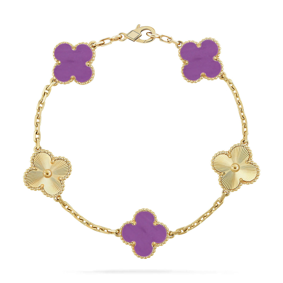 [⭐⭐JeweliWhal] KOLLEKTION CLOVER 5-MOTIV ARMBAND VIOLETT