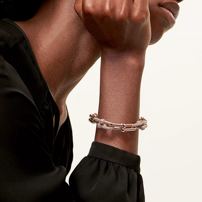 [JeweliWhal]HARDWEAR LARGE LINK PINK GOLD PAVED DIAMOND BRACELET