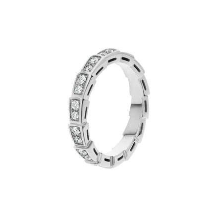 [⭐⭐JeweliWhal]SERPENTI RING SILBER MIT DIAMANT-PAVÉ 3MM