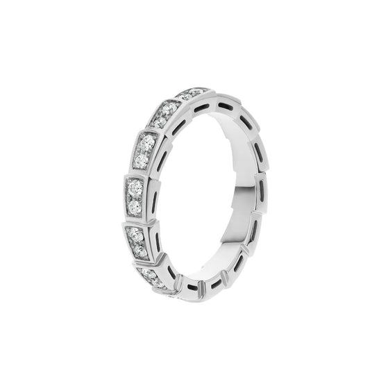 [⭐⭐JeweliWhal]SERPENTI RING SILVER DIAMOND PAVED 3MM