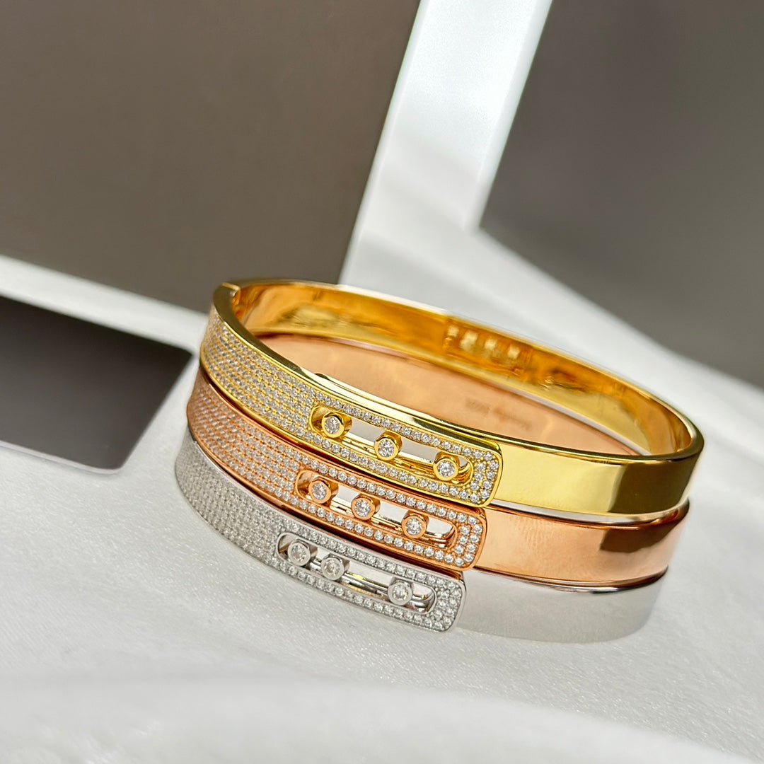 [⭐⭐JeweliWhal]Move Noa Rose Gold Pavé Diamond Bangle Bracelet