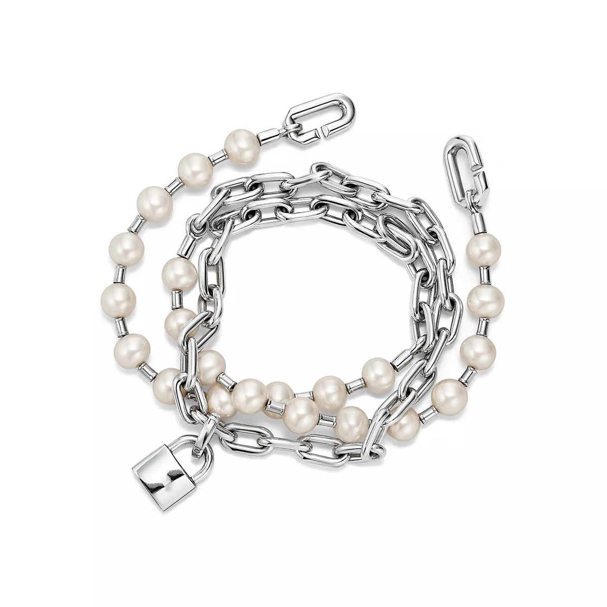 [JeweliWhal]PEARL LOCK SILVER BRACELET