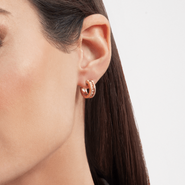 [⭐⭐JeweliWhal]ZERO 1 ROCK GOLD EARRINGS WITH STUDDED SPIRAL AND PAVED DIAMONDS
