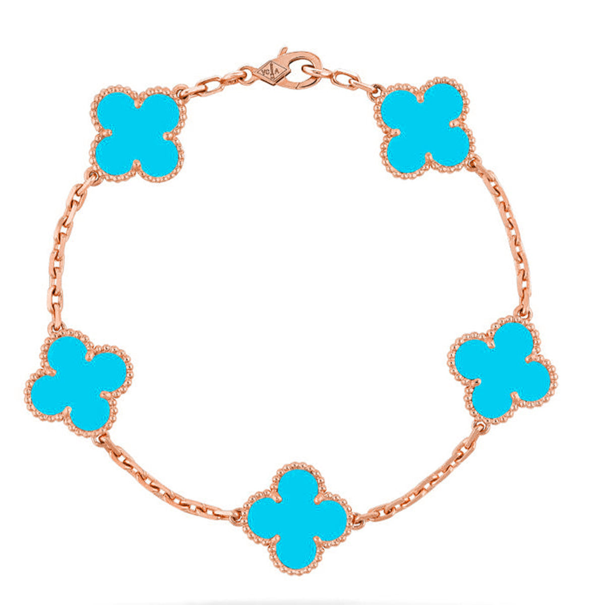 [⭐⭐JeweliWhal] KOLLEKTION CLOVER 5-MOTIV ARMBAND TÜRKIS