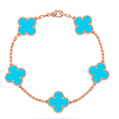[⭐⭐JeweliWhal] KOLLEKTION CLOVER 5-MOTIV ARMBAND TÜRKIS