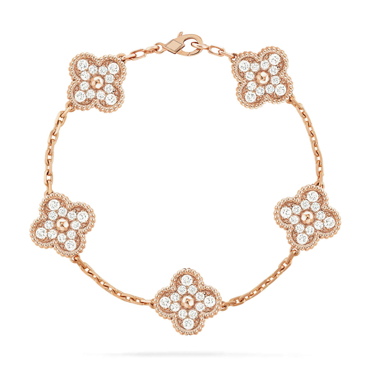 [⭐⭐JeweliWhal] CLOVER 5 MOTIF FULL DIAMOND BRACELET COLLECTION