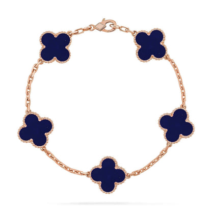 [⭐⭐JeweliWhal]KOLLEKTION CLOVER ARMBAND MIT 5 MOTIVEN AUS LAPISLAZULI