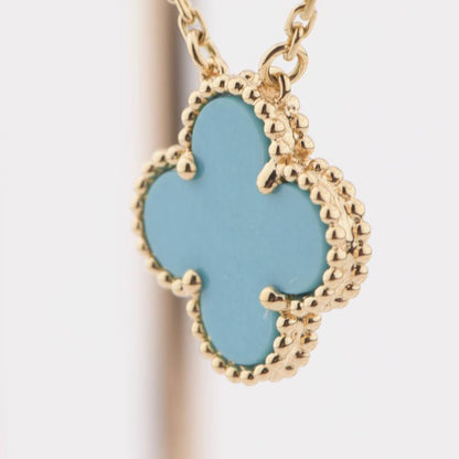 [⭐⭐JeweliWhal]CLOVER 15MM VINTAGE TURQUOISE NECKLACE