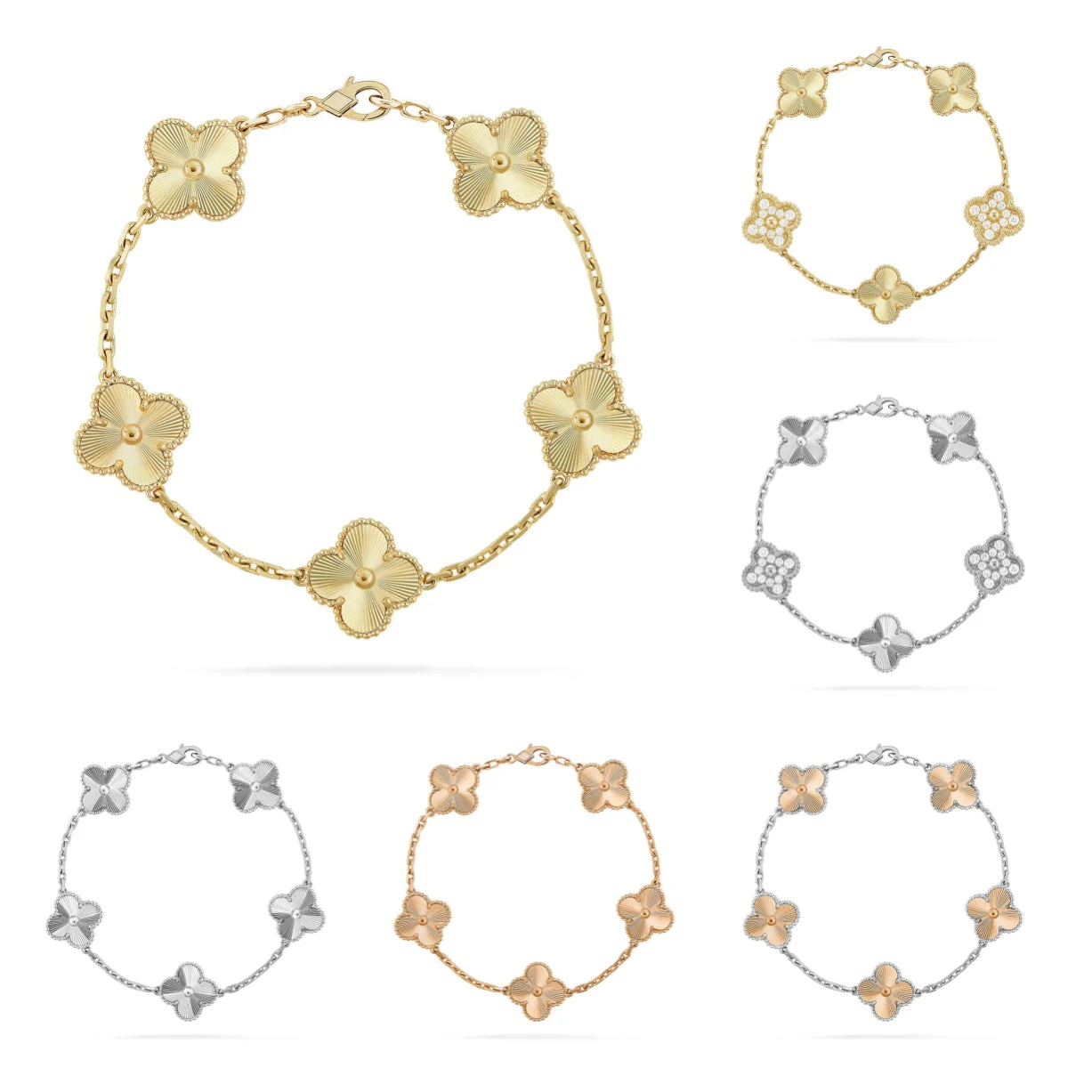 [⭐⭐JeweliWhal] CLOVER 5 MOTIF LASER BRACELET COLLECTION