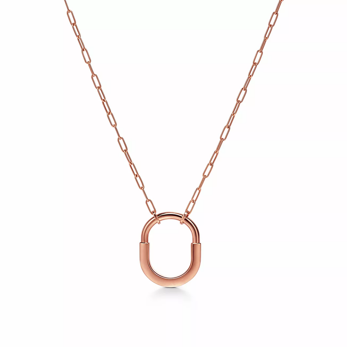 [JeweliWhal]LOCK MEDIUM PENDANT PINK DIAMOND PINK GOLD NECKLACE