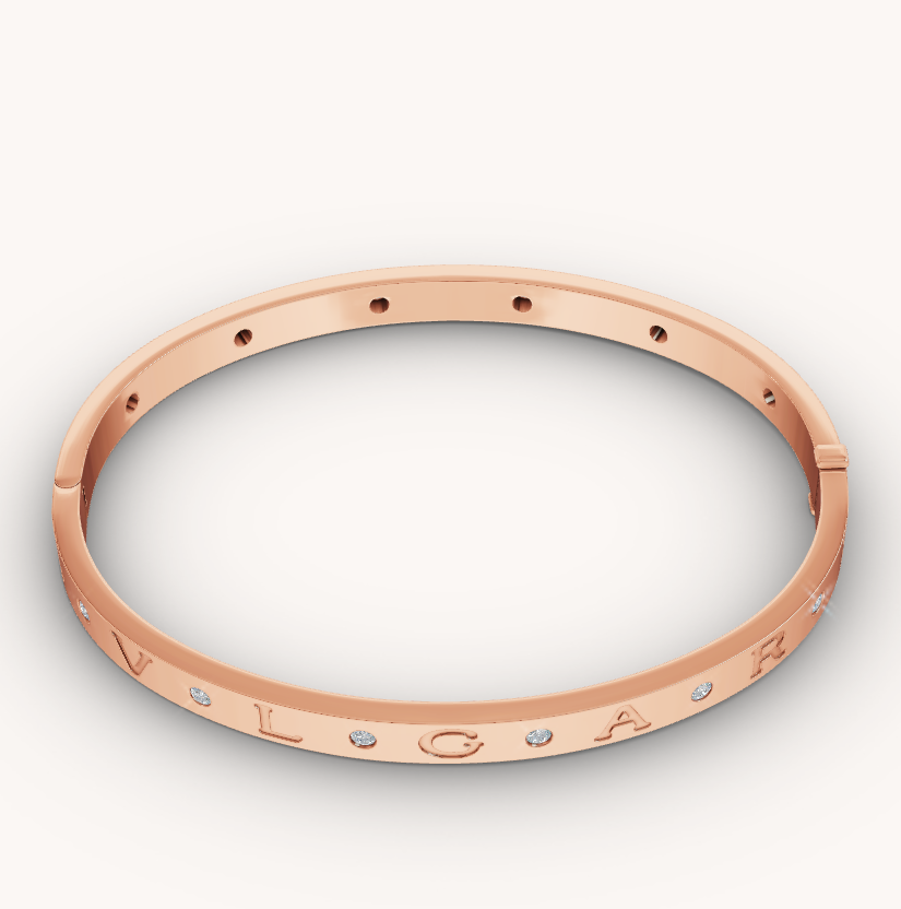 [⭐⭐JeweliWhal]ZERO 1 PINK GOLD 12 DIAMONDS BRACELET