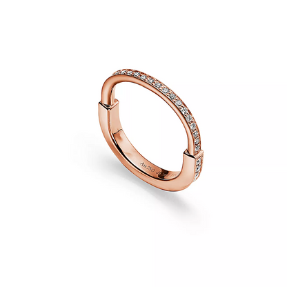 [JeweliWhal]LOCK RING PINK GOLD DIAMOND PAVED