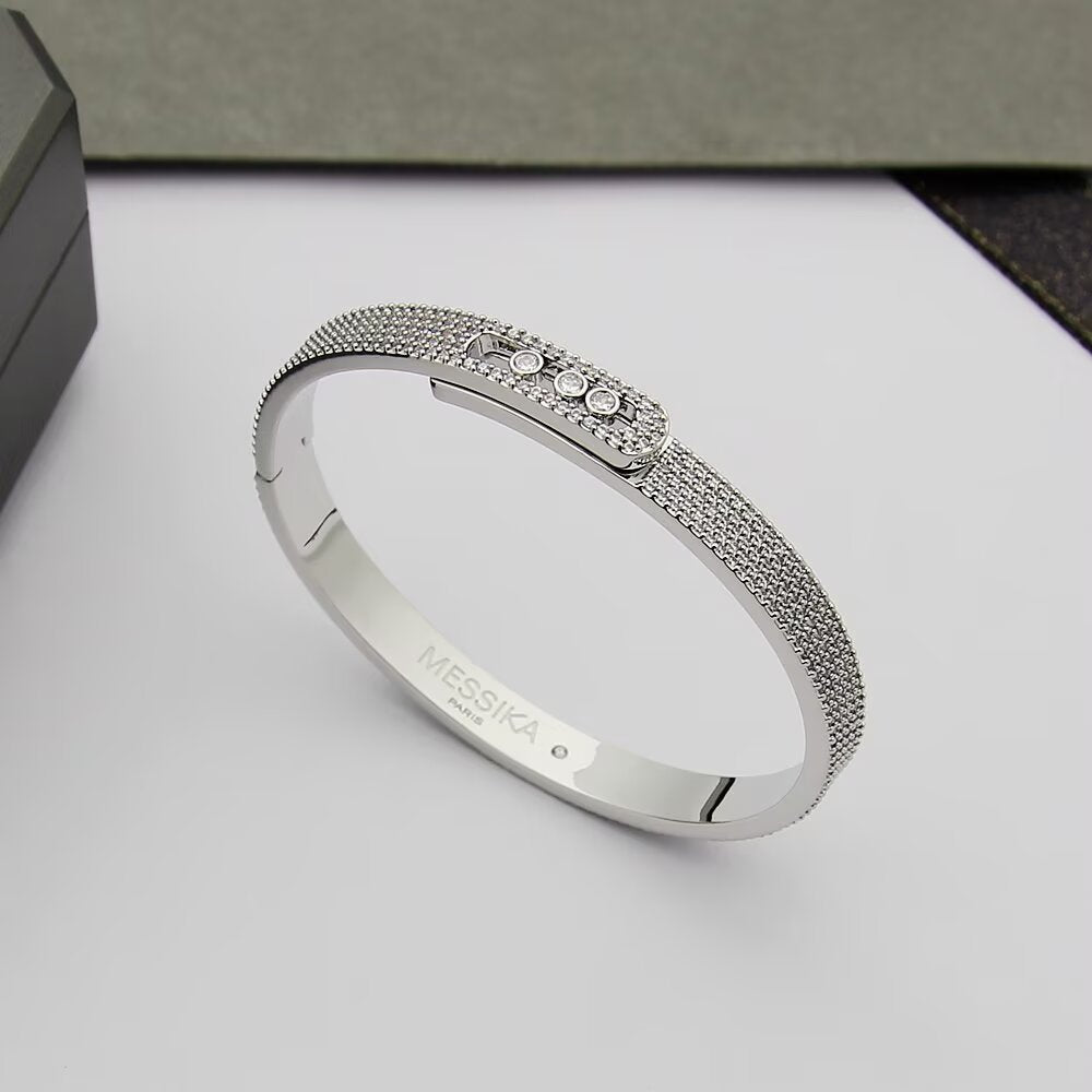 [⭐⭐JeweliWhal]Move Noa Full Pavé Diamond Bangle Bracelet