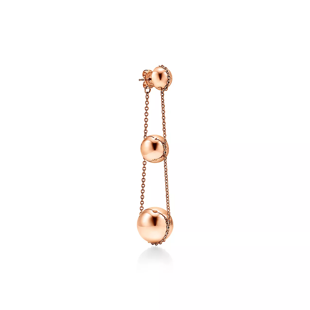 [JeweliWhal]TRIPLE DROP PINK GOLD EARRINGS