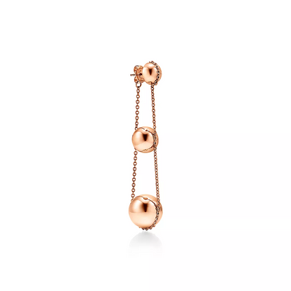 [JeweliWhal]TRIPLE DROP PINK GOLD EARRINGS