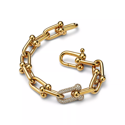 [JeweliWhal]HARDWEAR LARGE LINK GOLD DIAMOND BRACELET