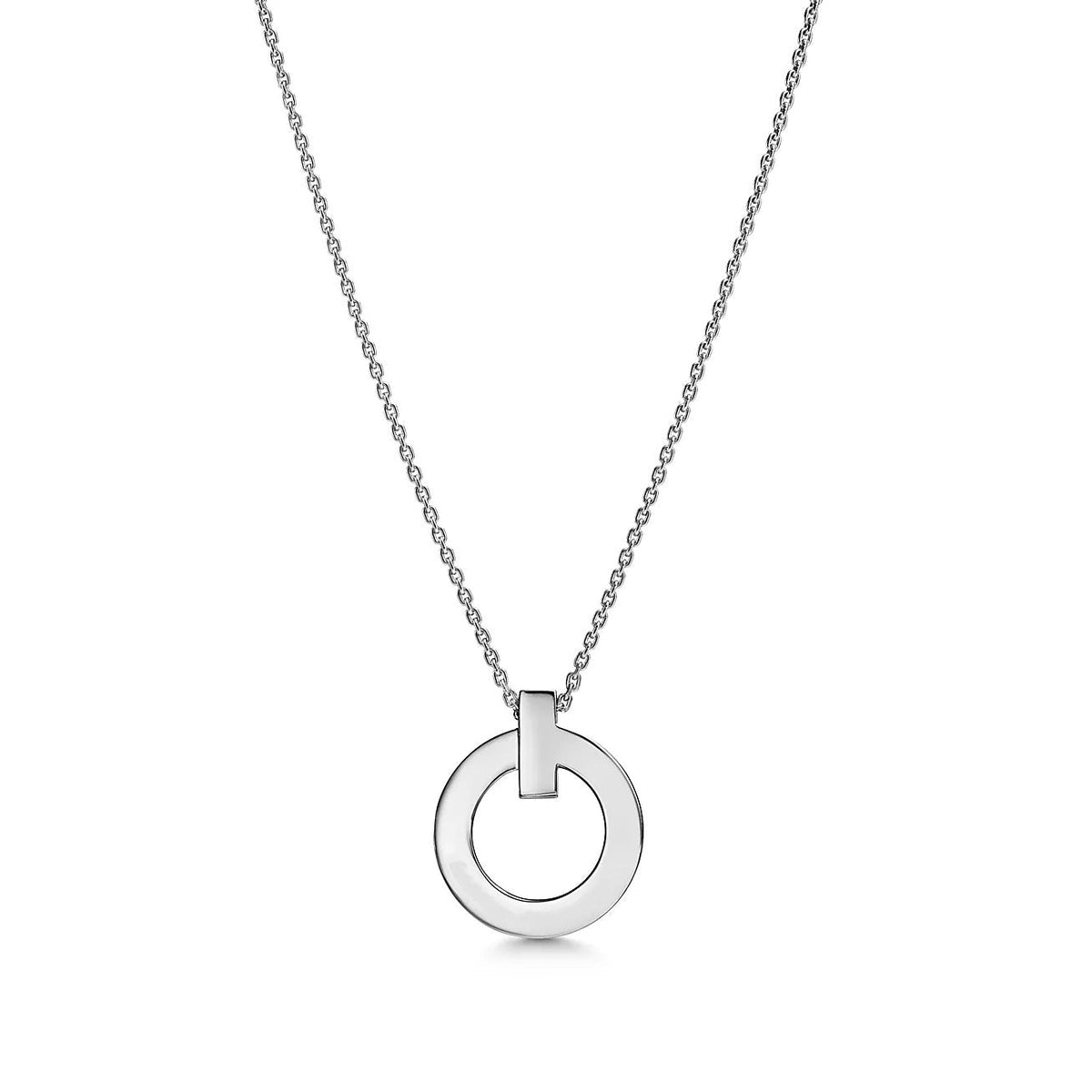 [JeweliWhal]T CIRCLE PENDENT SILVER NECKLACE