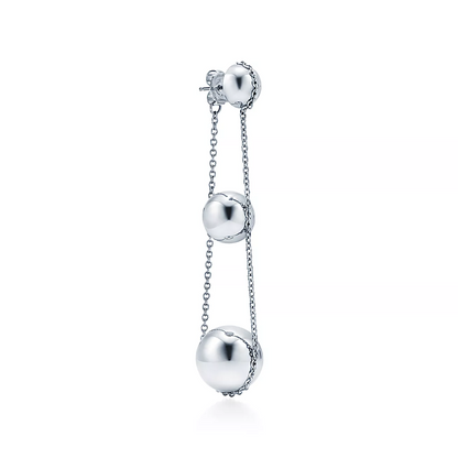 [JeweliWhal]TRIPLE DROP SILVER EARRINGS