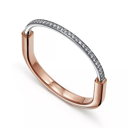 [JeweliWhal]LOCK BRACELET ROSE AND WHITE GOLD DIAMOND