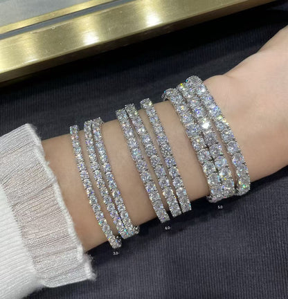 [⭐⭐مجوهرات JeweliWhal] سوار تنس مرصع بالكامل بالألماس