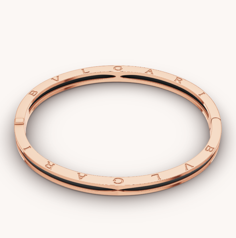 [⭐⭐JeweliWhal]ZERO 1 PINK GOLD WITH BLACK CERAMIC BRACELET