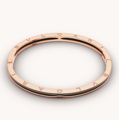 [⭐⭐JeweliWhal]ZERO 1 PINK GOLD WITH MATTE BLACK CERAMIC BRACELET