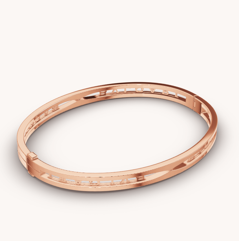 [⭐⭐JeweliWhal]ZERO 1 SPIRAL-LOGO-ARMBAND IN ROSÉGOLD
