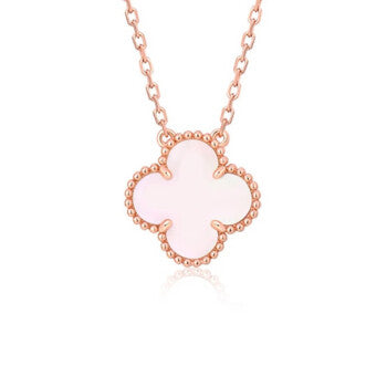 [⭐⭐JeweliWhal]CLOVER 15MM PINK MOTHER-OF-PEARL SINGLE FLOWER NECKLACE