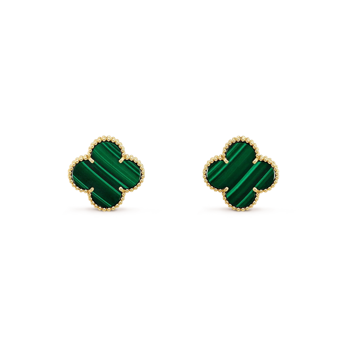 [⭐⭐JeweliWhal]CLOVER MINI 9.5MM MALACHITE  EARRINGS