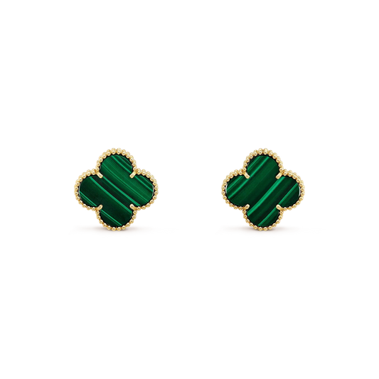 [⭐⭐JeweliWhal]CLOVER MINI 9,5MM MALACHIT OHRRINGE