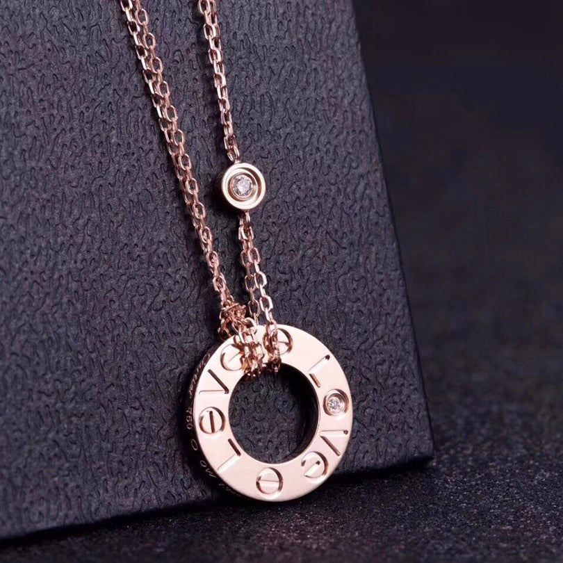 [⭐⭐JeweliWhal]LOVE NECKLACE 16MM 2 DIAMONDS