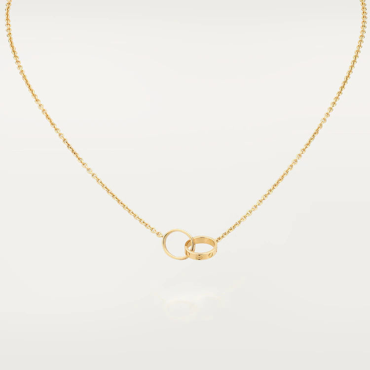 [⭐⭐JeweliWhal]LOVE NECKLACE DOUBLE RING GOLD