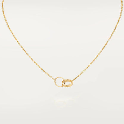 [⭐⭐JeweliWhal]LOVE NECKLACE DOUBLE RING GOLD