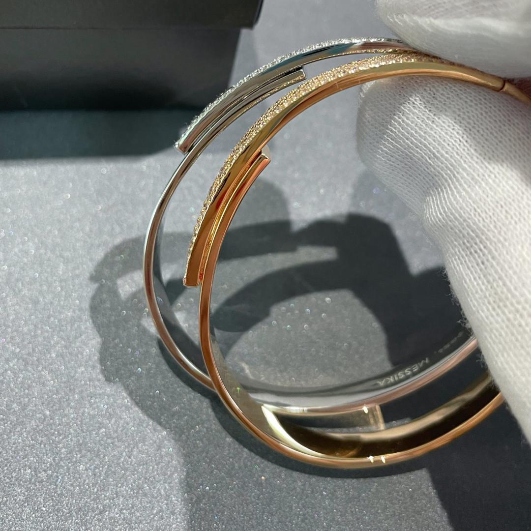 [⭐⭐JeweliWhal]Move Noa Rose Gold Pavé Diamond Bangle Bracelet