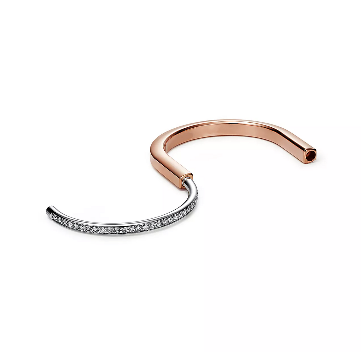 [JeweliWhal]LOCK BRACELET ROSE AND WHITE GOLD DIAMOND