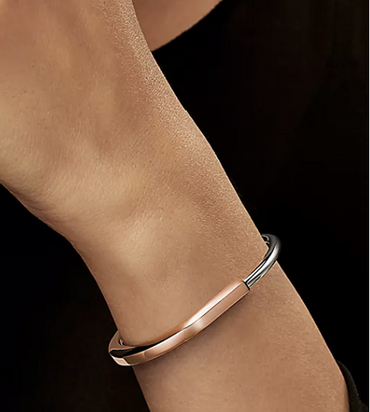 [JeweliWhal]LOCK BRACELET ROSE AND WHITE GOLD