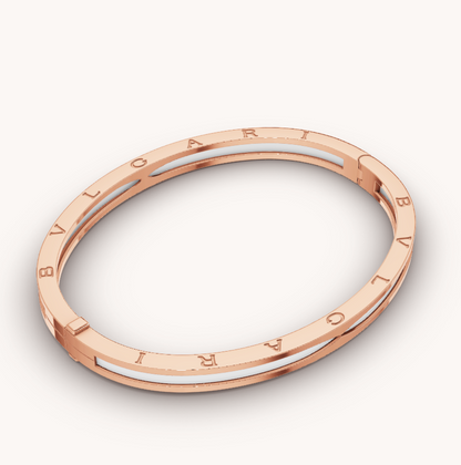[⭐⭐JeweliWhal]ZERO 1 ROSÉGOLD MIT WEISSEM KERAMIKARMBAND